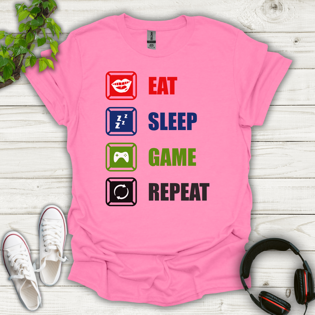 Eat Sleep Game Repeat T-shirt