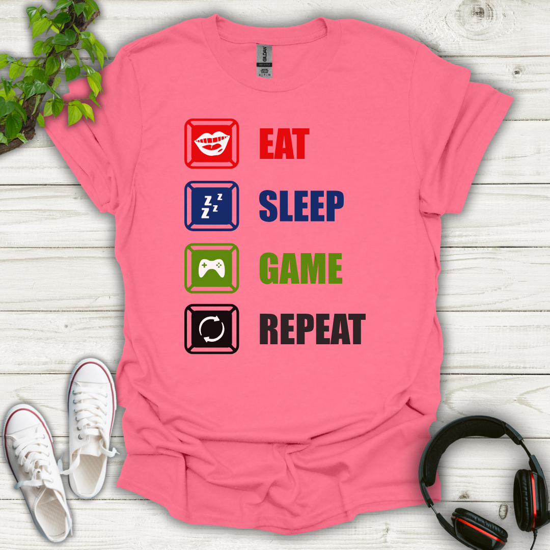 Eat Sleep Game Repeat T-shirt