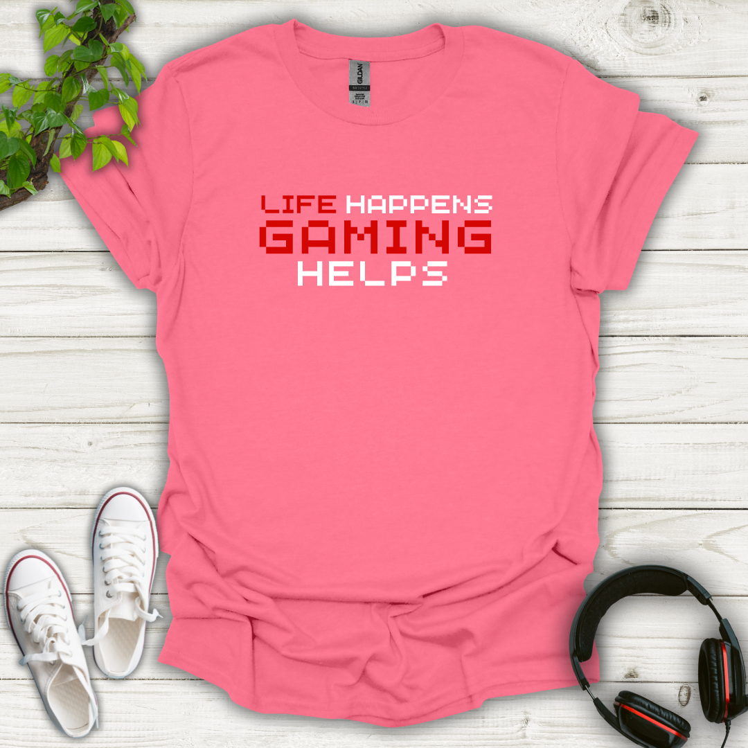 Life happen Gaming Helps (Retro) T-shirt