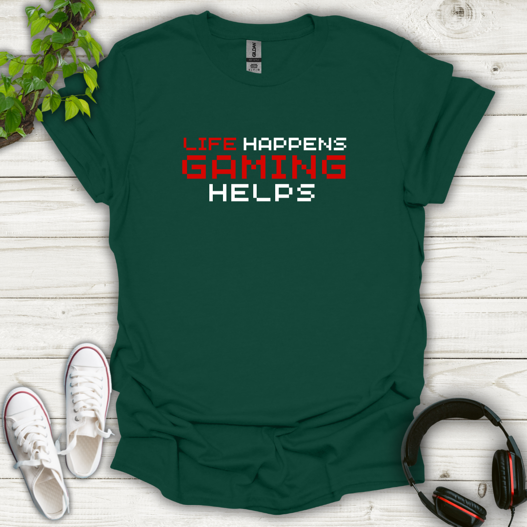 Life happen Gaming Helps (Retro) T-shirt