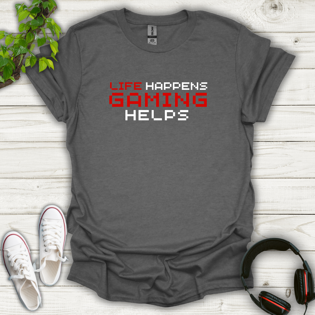 Life happen Gaming Helps (Retro) T-shirt