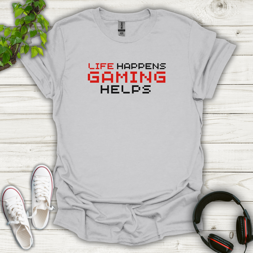 Life happen Gaming Helps (Retro) T-shirt