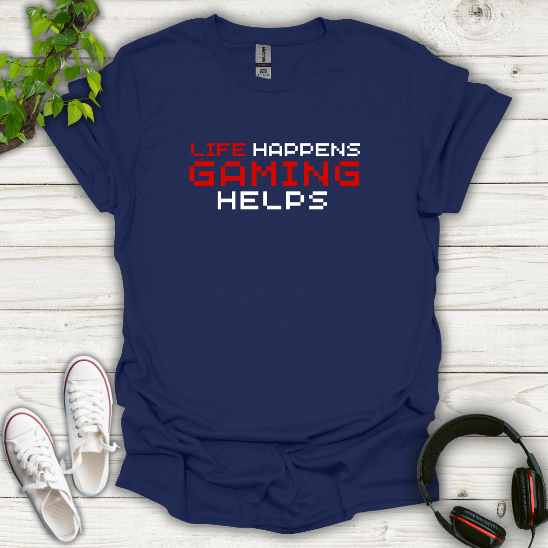 Life happen Gaming Helps (Retro) T-shirt