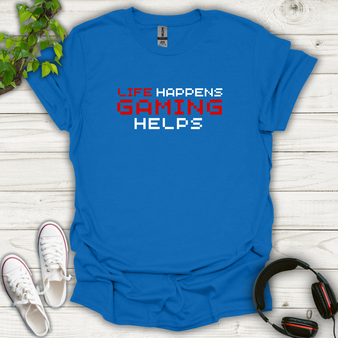 Life happen Gaming Helps (Retro) T-shirt