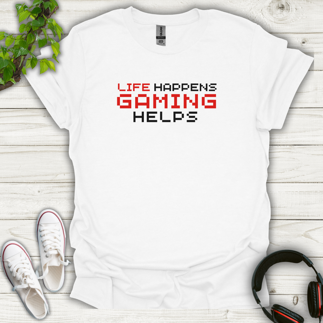 Life happen Gaming Helps (Retro) T-shirt